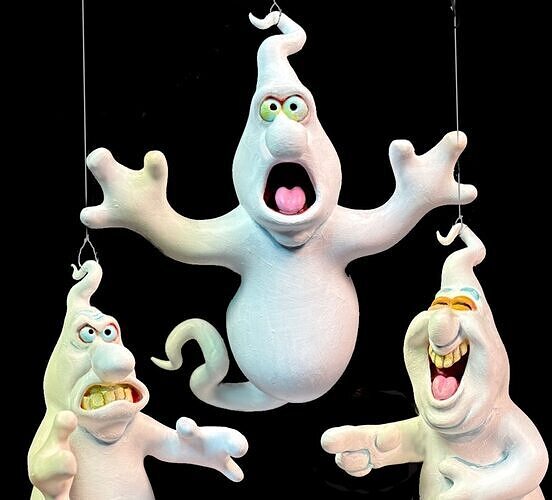 Funny Ghost Trio Halloween Decor stl Hanging Ornaments 3D print model