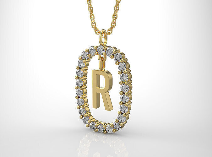 Pendant Letter R 3D print model