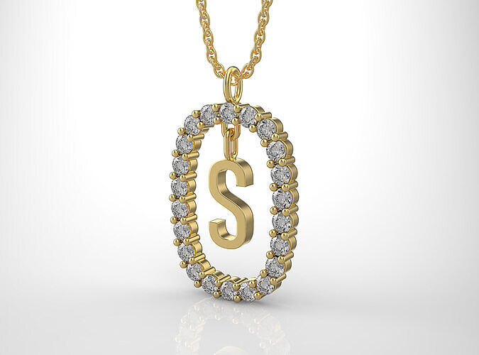 Pendant Letter S 3D print model