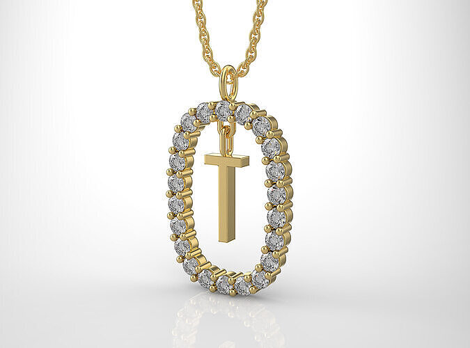 Pendant Letter T 3D print model