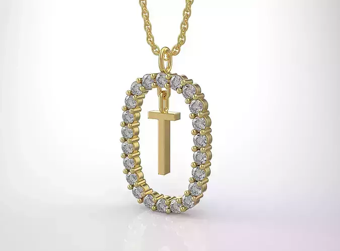 Pendant Letter T 3D print model