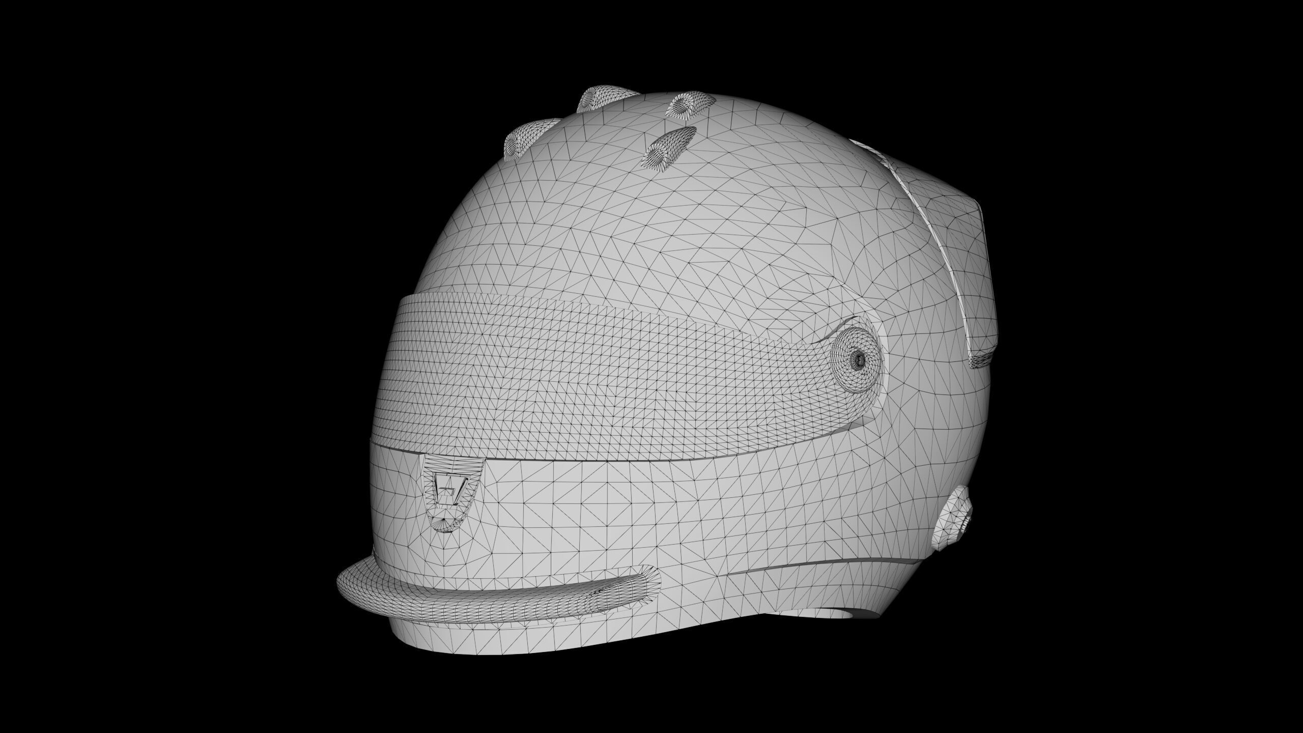 F1 Ayrton Senna Modern Helmet Gameready Low-poly 3D model_3