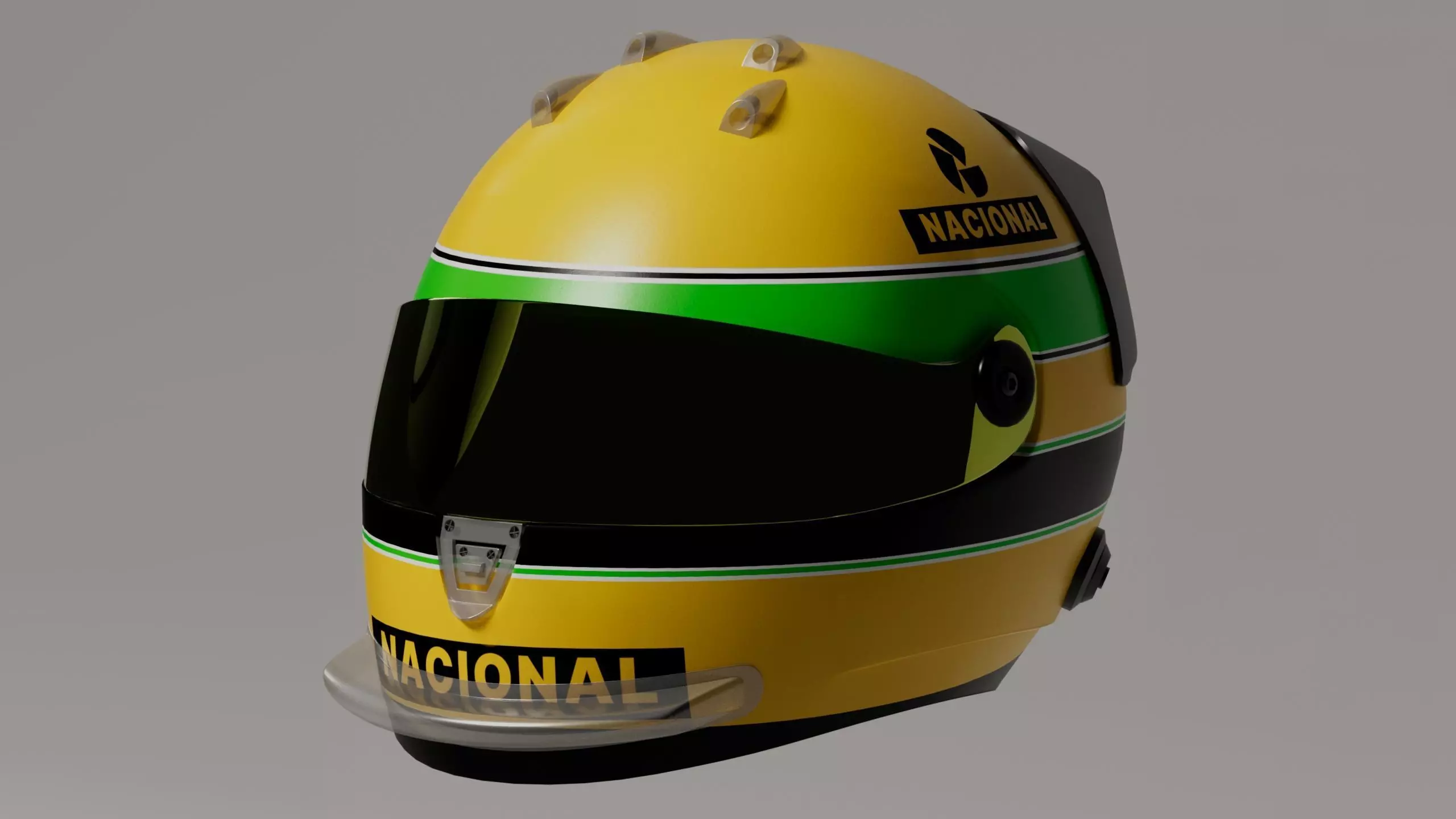 F1 Ayrton Senna Modern Helmet Gameready Low-poly 3D model_0