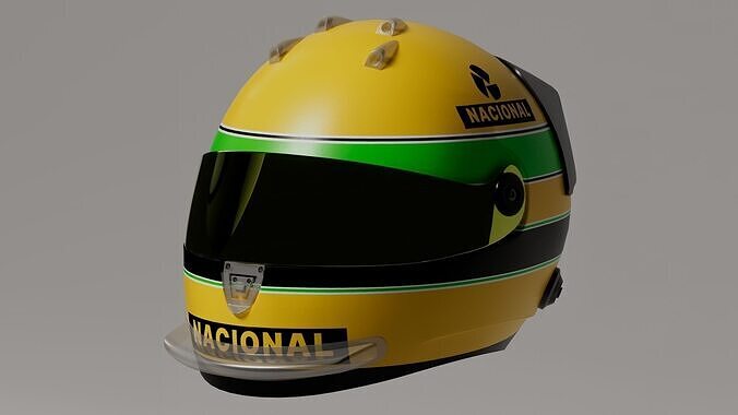 F1 Ayrton Senna Modern Helmet Gameready Low-poly 3D model
