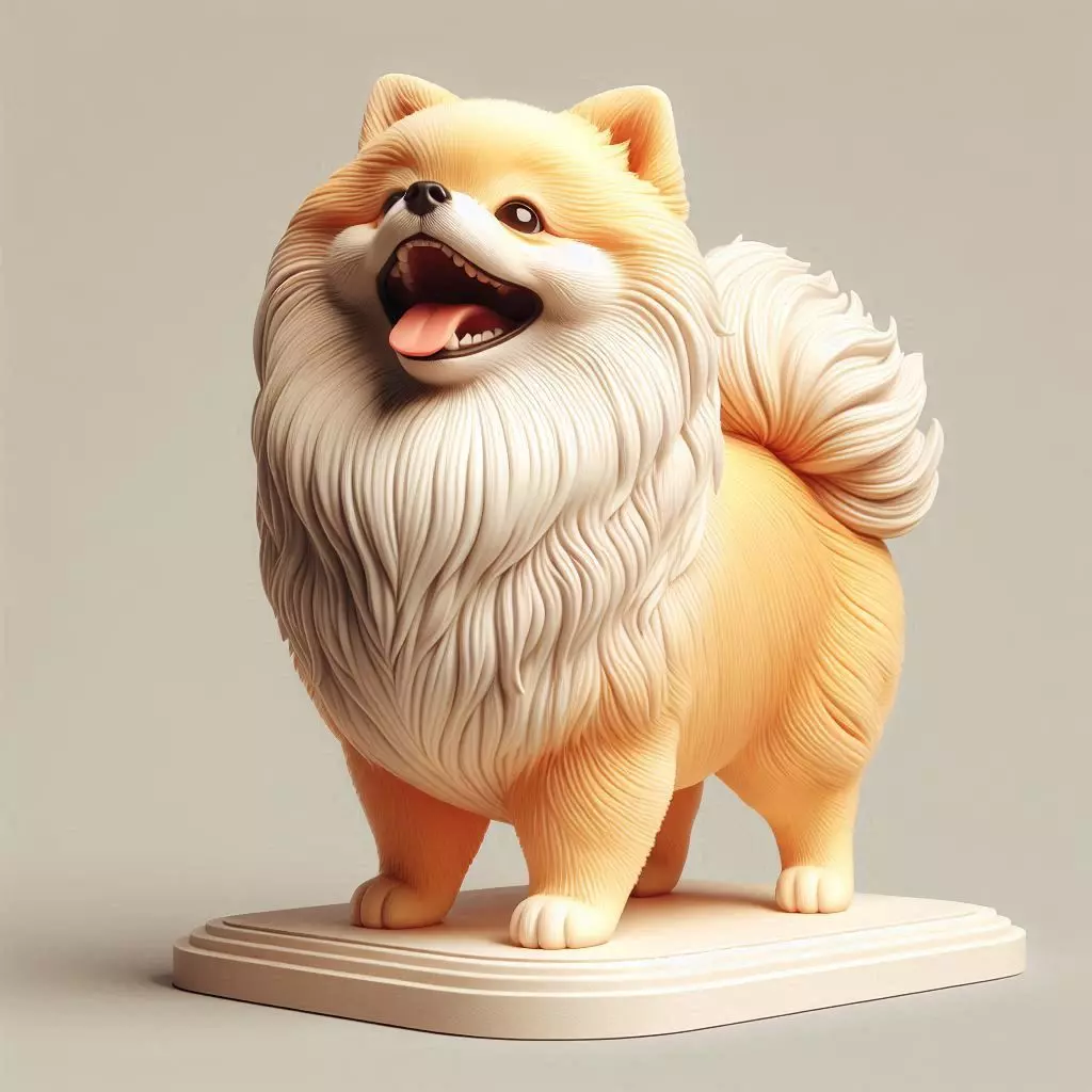 793 Laughing Pomeranian Full Color 3D Model fantasy 3D print model_0