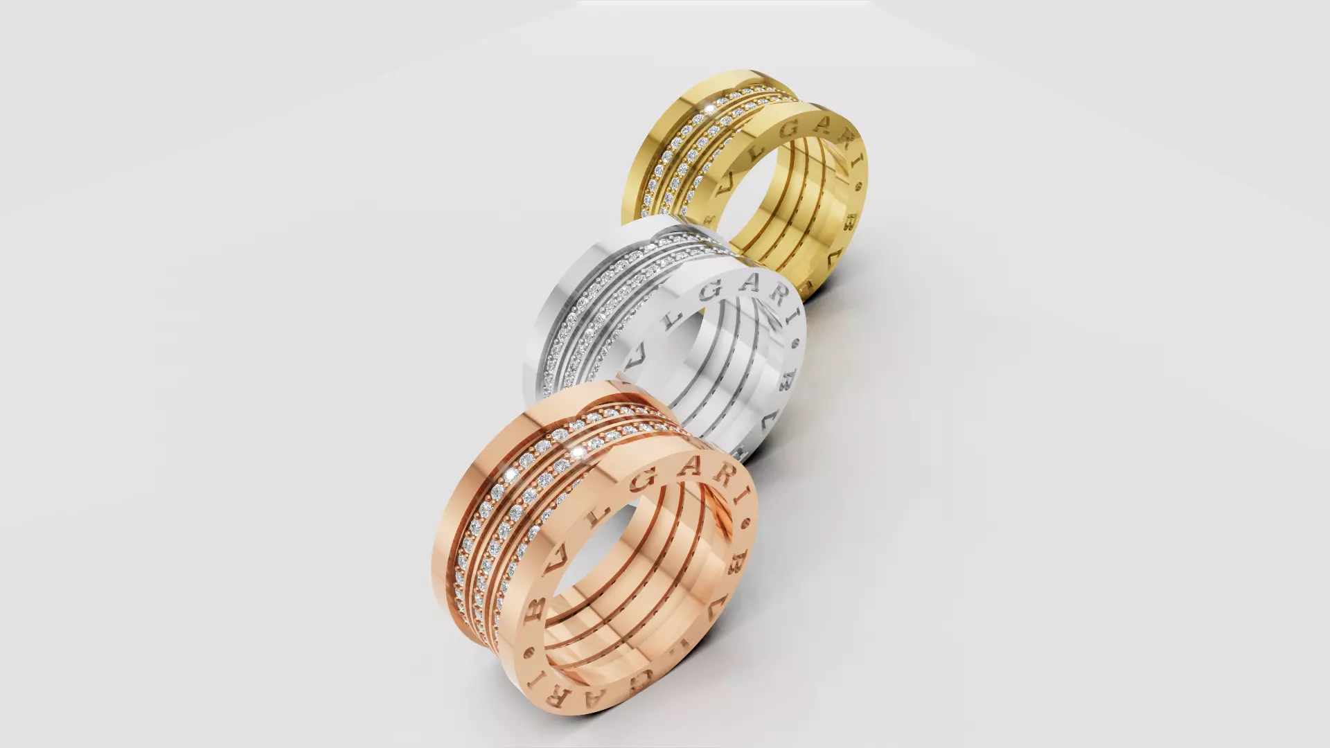 Diamond Bvlgari Ring 3D print model E 07 3D print model