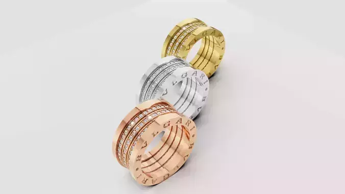 Diamond Bvlgari Ring 3D print model E 07