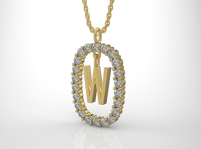 Pendant Letter W 3D print model