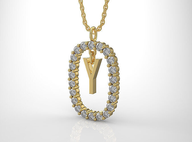 Pendant Letter Y 3D print model
