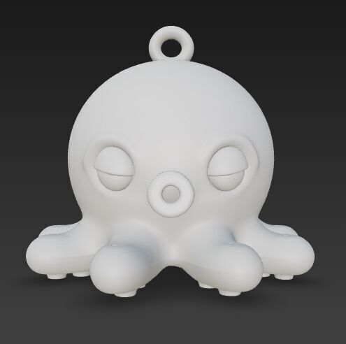 Cute Octopus Keychain 3D Printable Minimal Sea Creature 3D print model_7