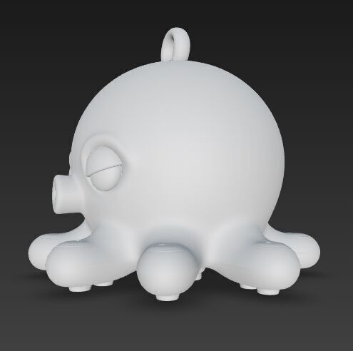 Cute Octopus Keychain 3D Printable Minimal Sea Creature 3D print model_5