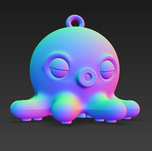 Cute Octopus Keychain 3D Printable Minimal Sea Creature 3D print model_11