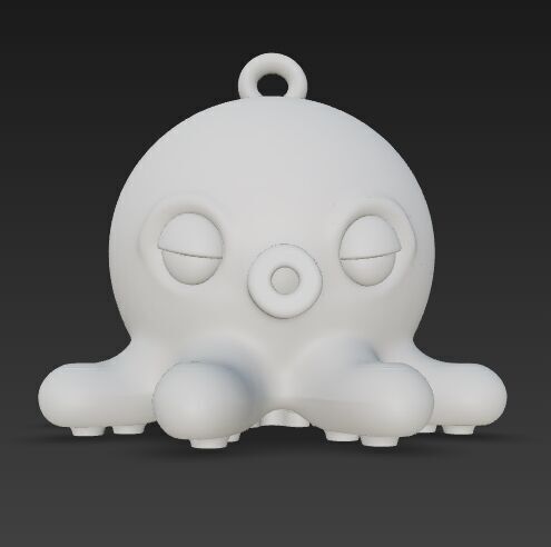 Cute Octopus Keychain 3D Printable Minimal Sea Creature 3D print model_10