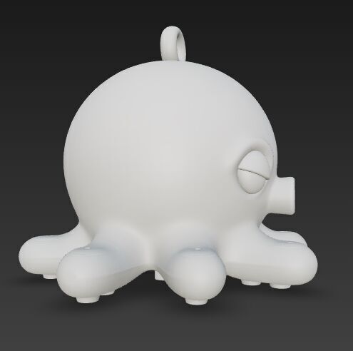 Cute Octopus Keychain 3D Printable Minimal Sea Creature 3D print model_1