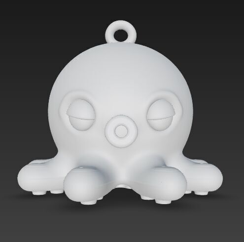 Cute Octopus Keychain 3D Printable Minimal Sea Creature 3D print model_2