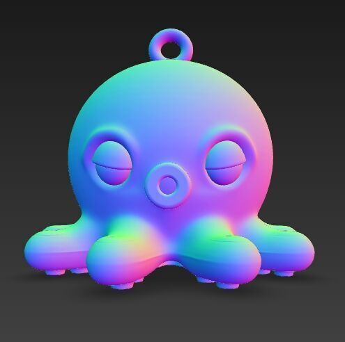 Cute Octopus Keychain 3D Printable Minimal Sea Creature 3D print model_15