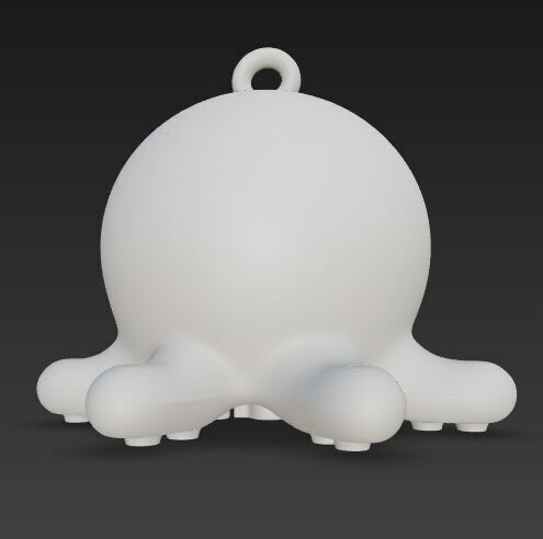 Cute Octopus Keychain 3D Printable Minimal Sea Creature 3D print model_8
