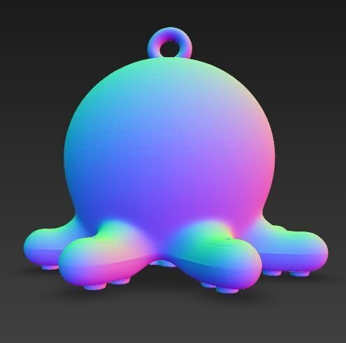 Cute Octopus Keychain 3D Printable Minimal Sea Creature 3D print model_13