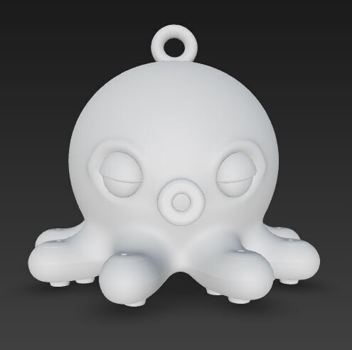 Cute Octopus Keychain 3D Printable Minimal Sea Creature 3D print model_6