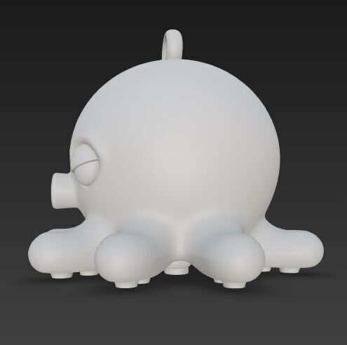 Cute Octopus Keychain 3D Printable Minimal Sea Creature 3D print model_9