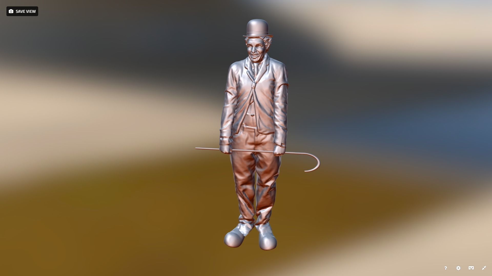 Charlie Chaplin Standing 2 3D model_0