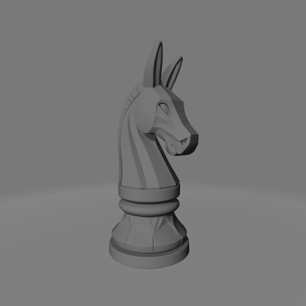 Minimalist Donkey Chess Piece 3D print model_1