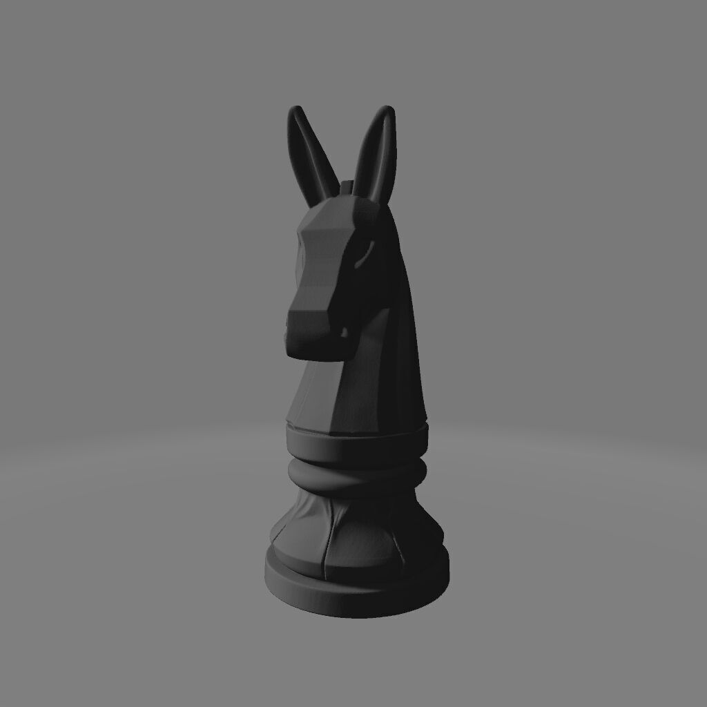 Minimalist Donkey Chess Piece 3D print model_2