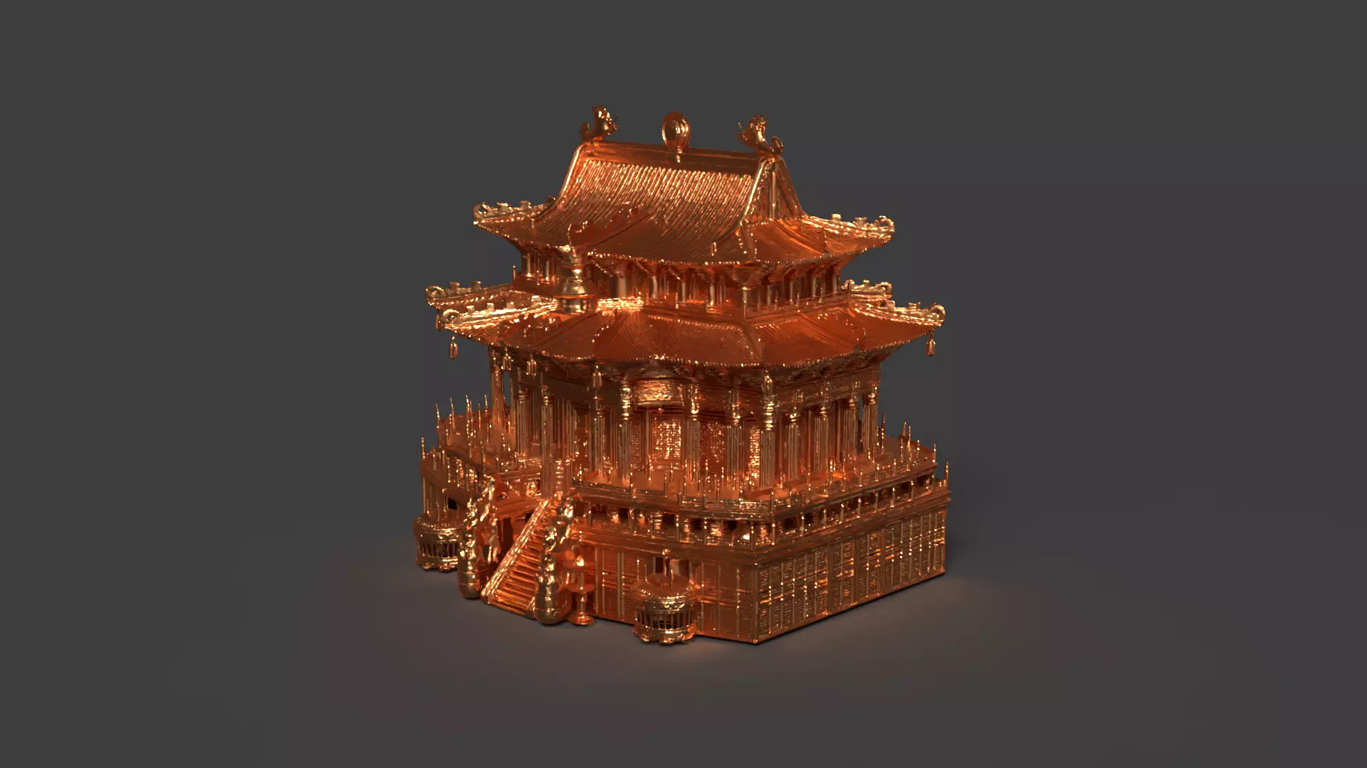 Chinese ancient building figure 3D model