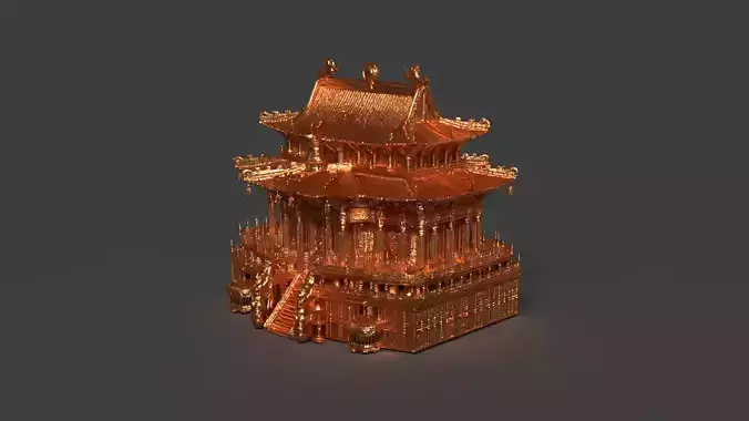 Chinese ancient building figure  3D model