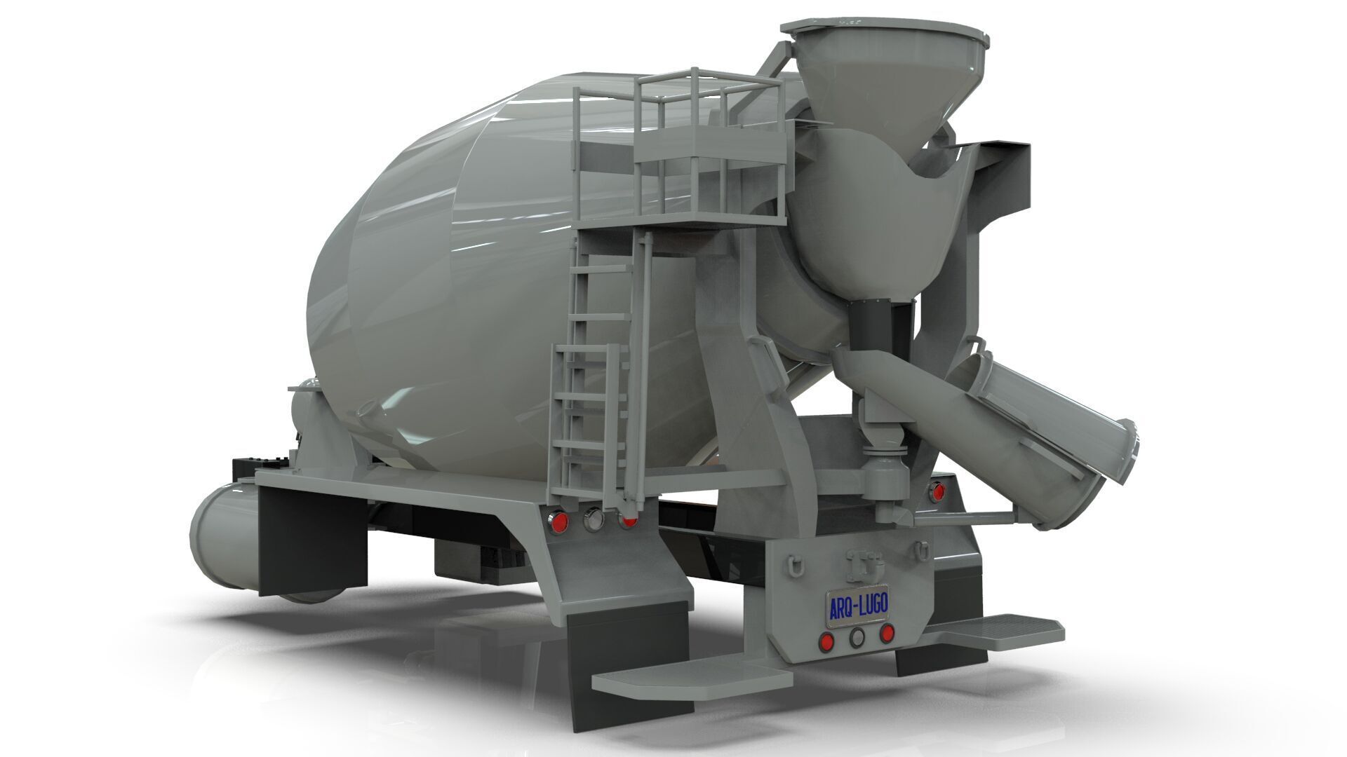 Beck Concrete Mixer Equipment 3D Model  BLENDER Low-poly 3D model_3