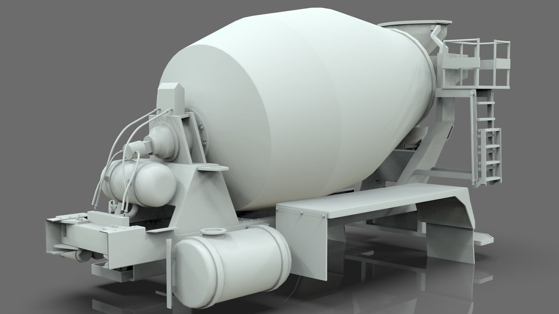 Beck Concrete Mixer Equipment 3D Model  BLENDER Low-poly 3D model_11