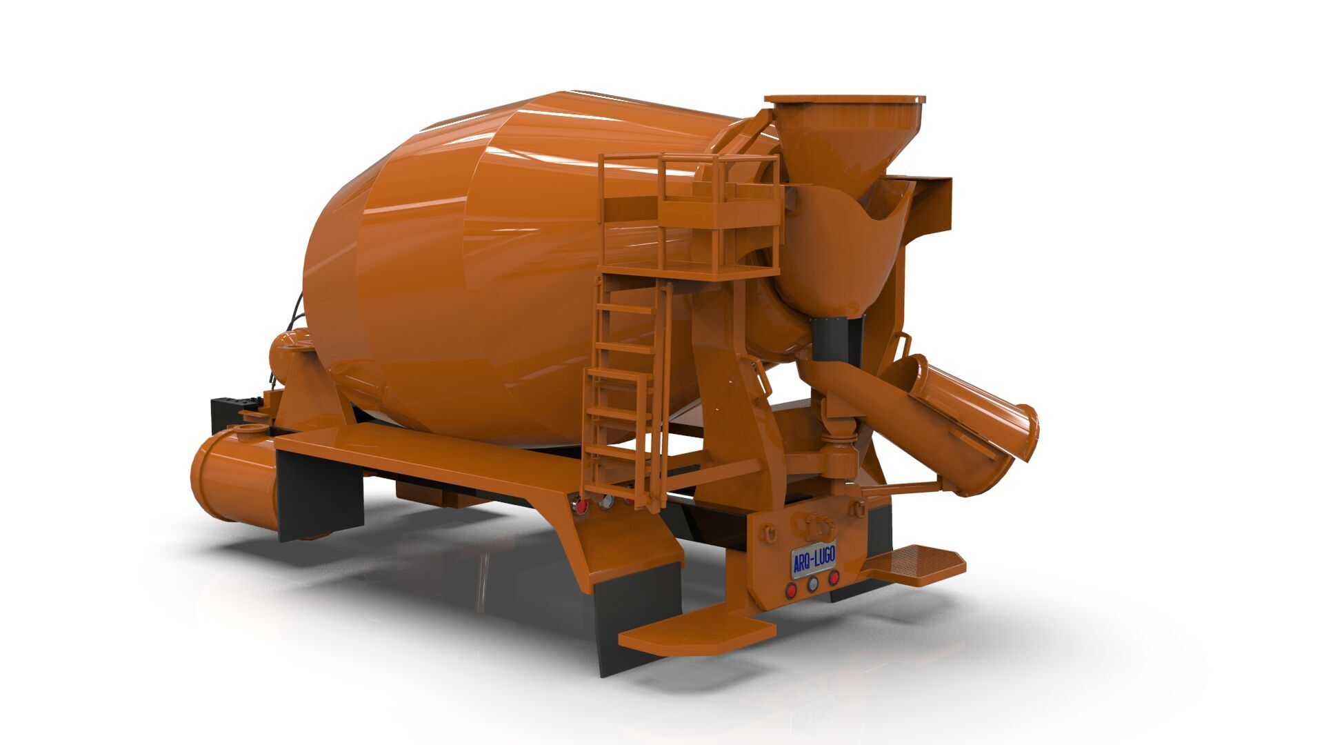 Beck Concrete Mixer Equipment 3D Model  BLENDER Low-poly 3D model_9