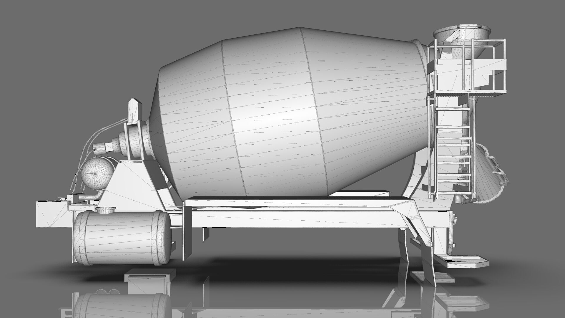 Beck Concrete Mixer Equipment 3D Model  BLENDER Low-poly 3D model_26