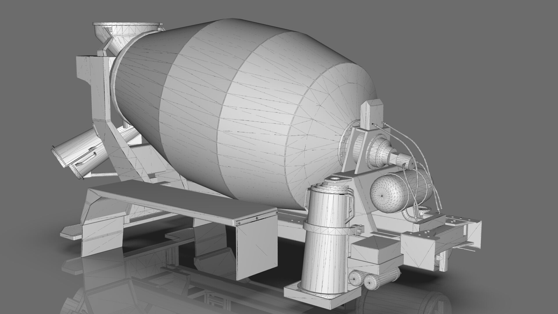 Beck Concrete Mixer Equipment 3D Model  BLENDER Low-poly 3D model_15