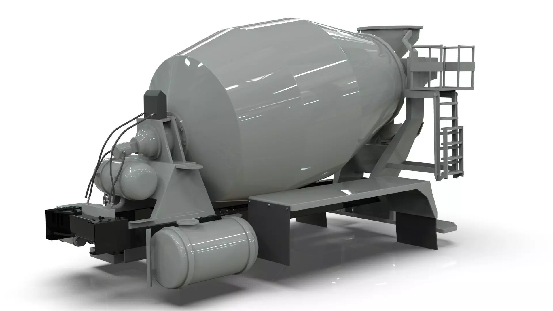 Beck Concrete Mixer Equipment 3D Model  BLENDER Low-poly 3D model_0