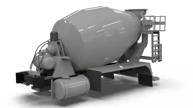 Beck Concrete Mixer Equipment 3D Model  BLENDER Low-poly 3D model