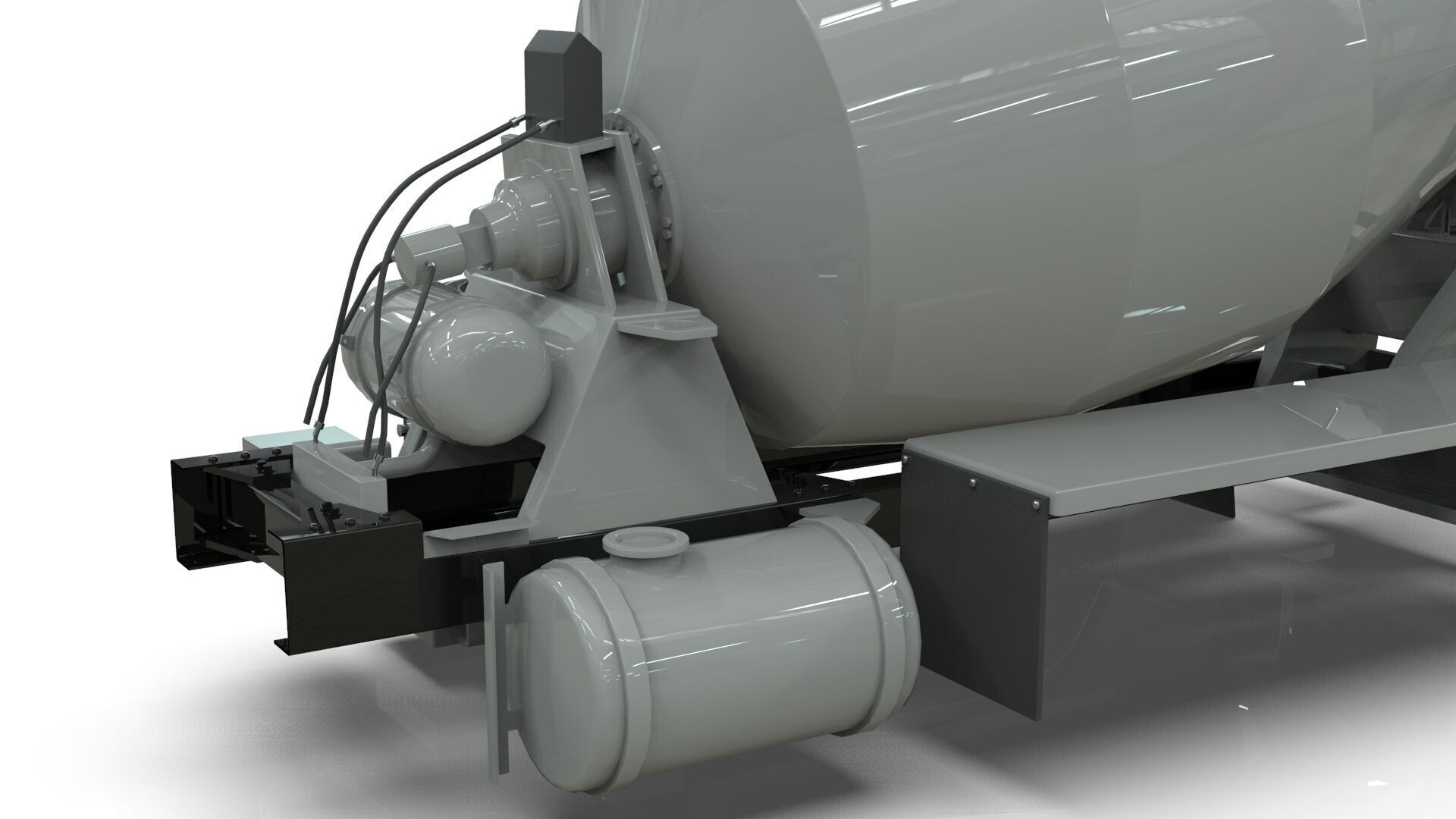 Beck Concrete Mixer Equipment 3D Model  BLENDER Low-poly 3D model_7