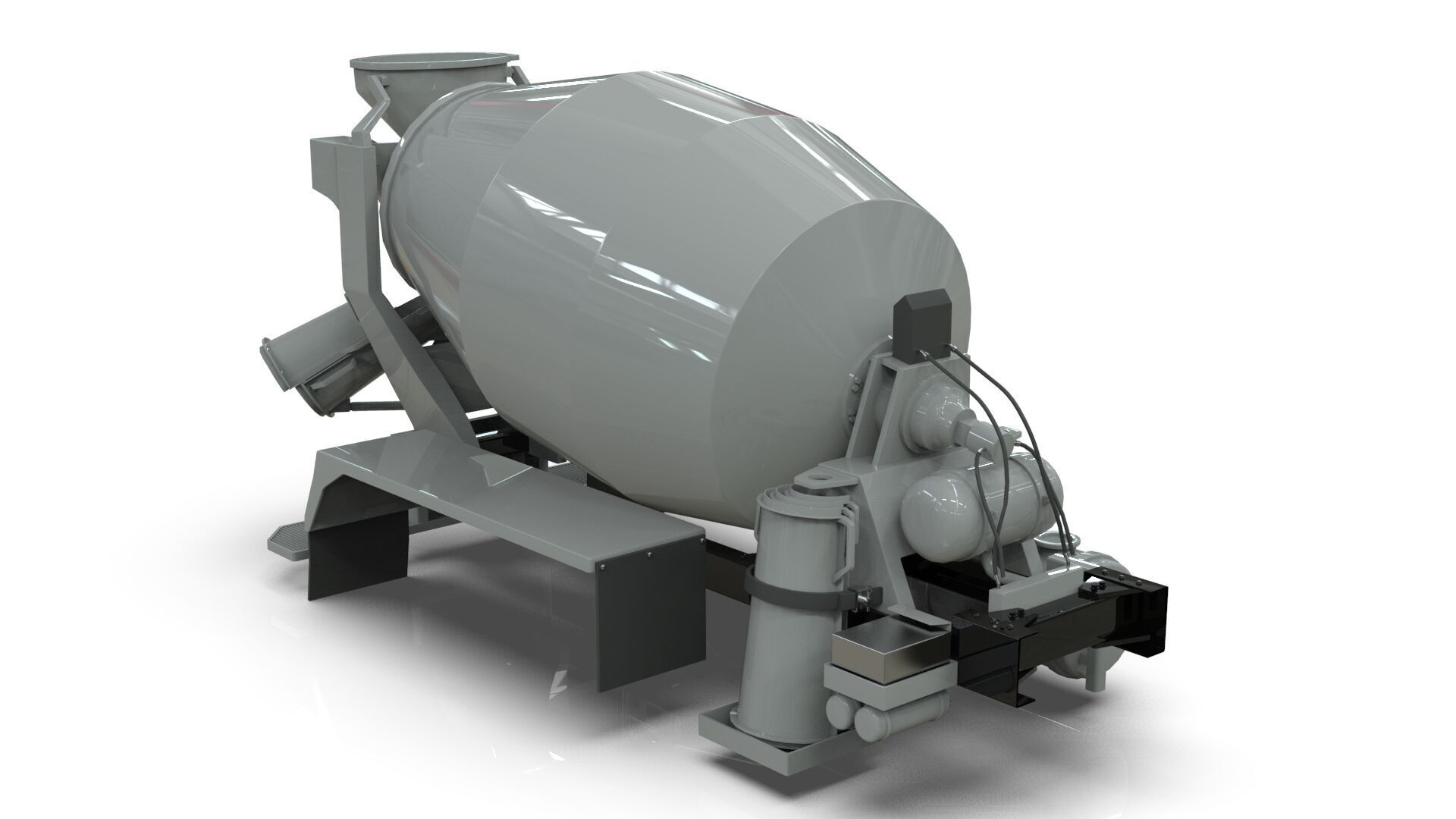 Beck Concrete Mixer Equipment 3D Model  BLENDER Low-poly 3D model_5