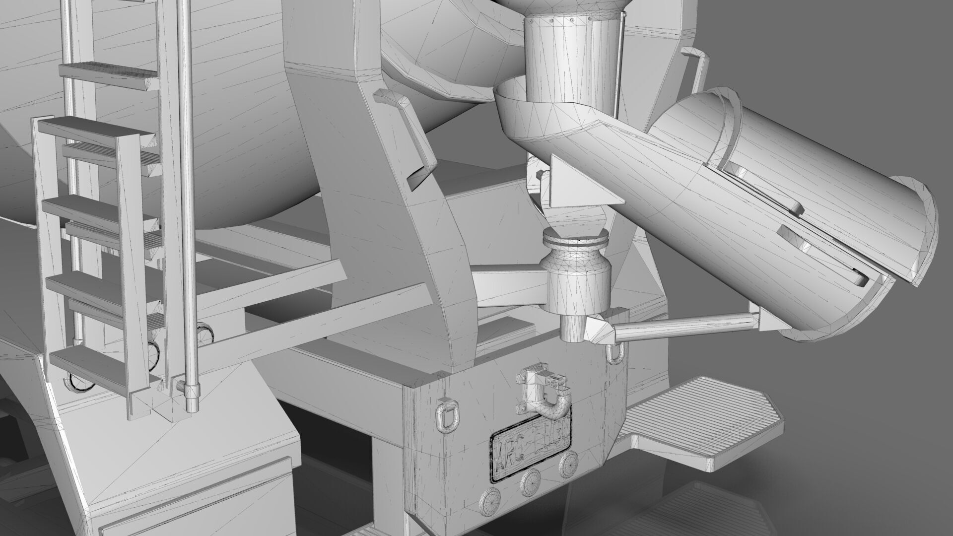 Beck Concrete Mixer Equipment 3D Model  BLENDER Low-poly 3D model_20