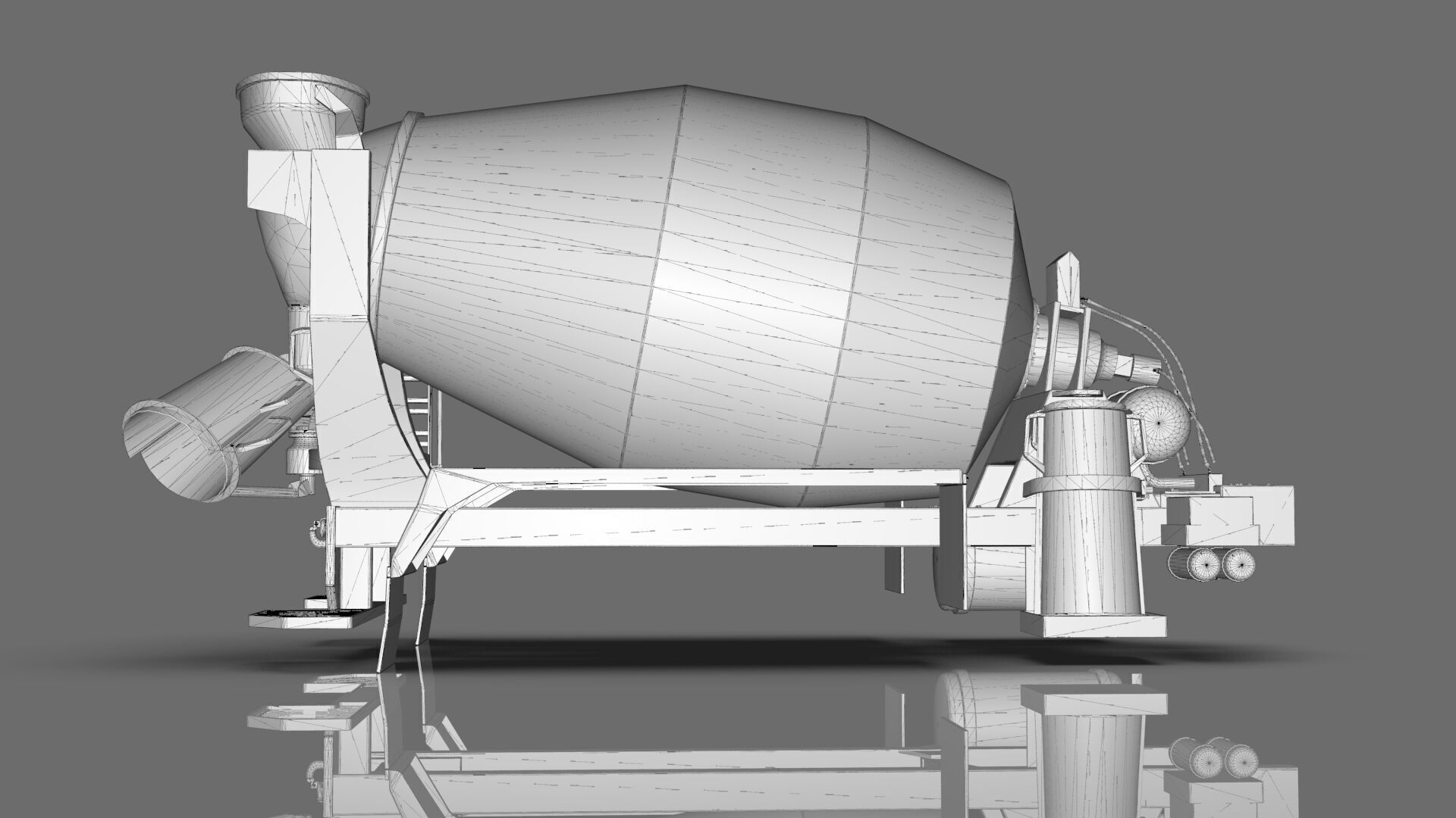 Beck Concrete Mixer Equipment 3D Model  BLENDER Low-poly 3D model_25