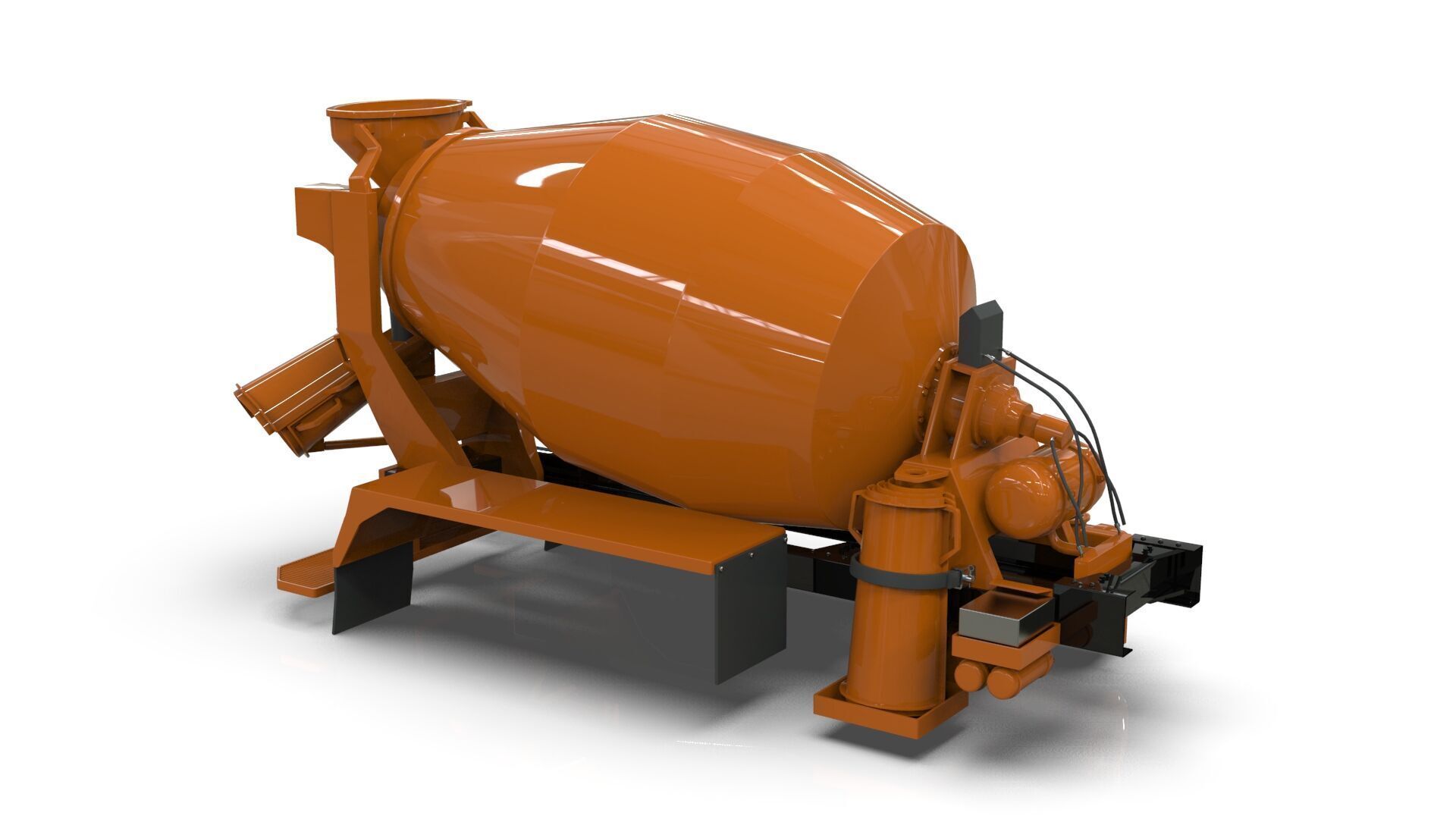 Beck Concrete Mixer Equipment 3D Model  BLENDER Low-poly 3D model_10