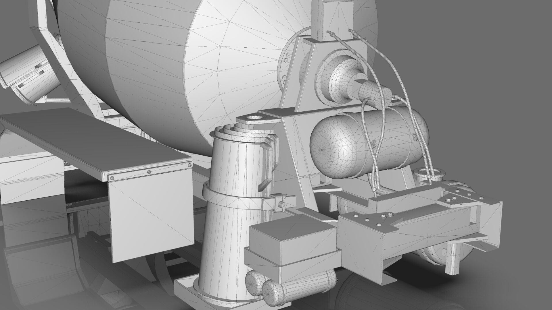 Beck Concrete Mixer Equipment 3D Model  BLENDER Low-poly 3D model_16