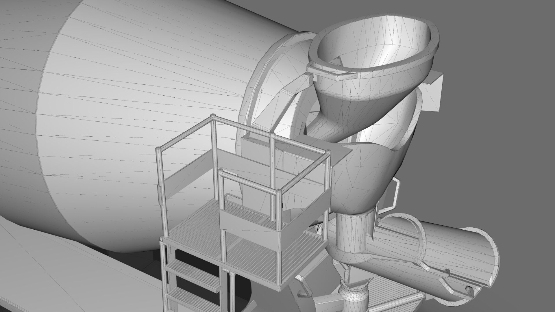 Beck Concrete Mixer Equipment 3D Model  BLENDER Low-poly 3D model_19