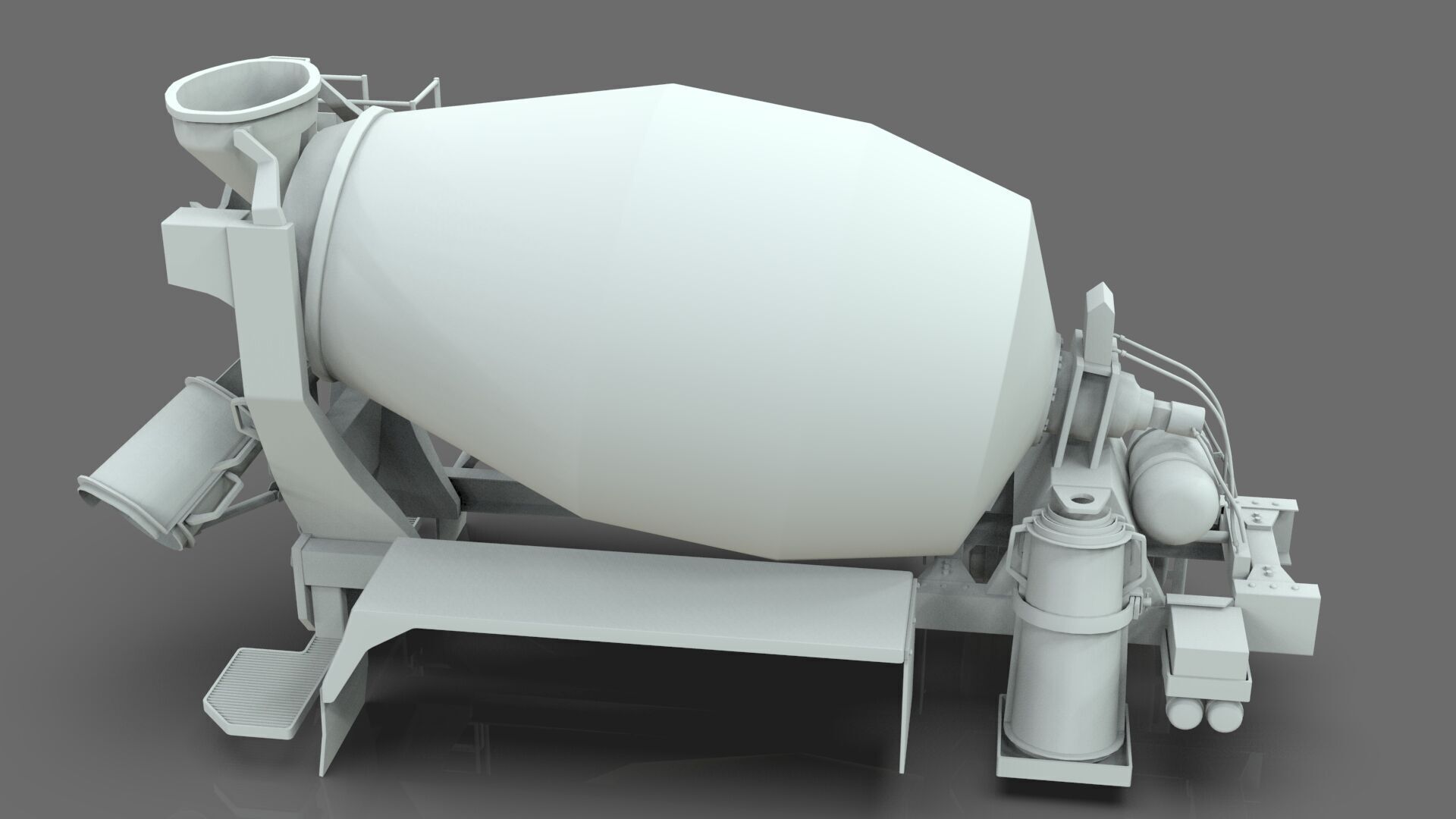 Beck Concrete Mixer Equipment 3D Model  BLENDER Low-poly 3D model_14