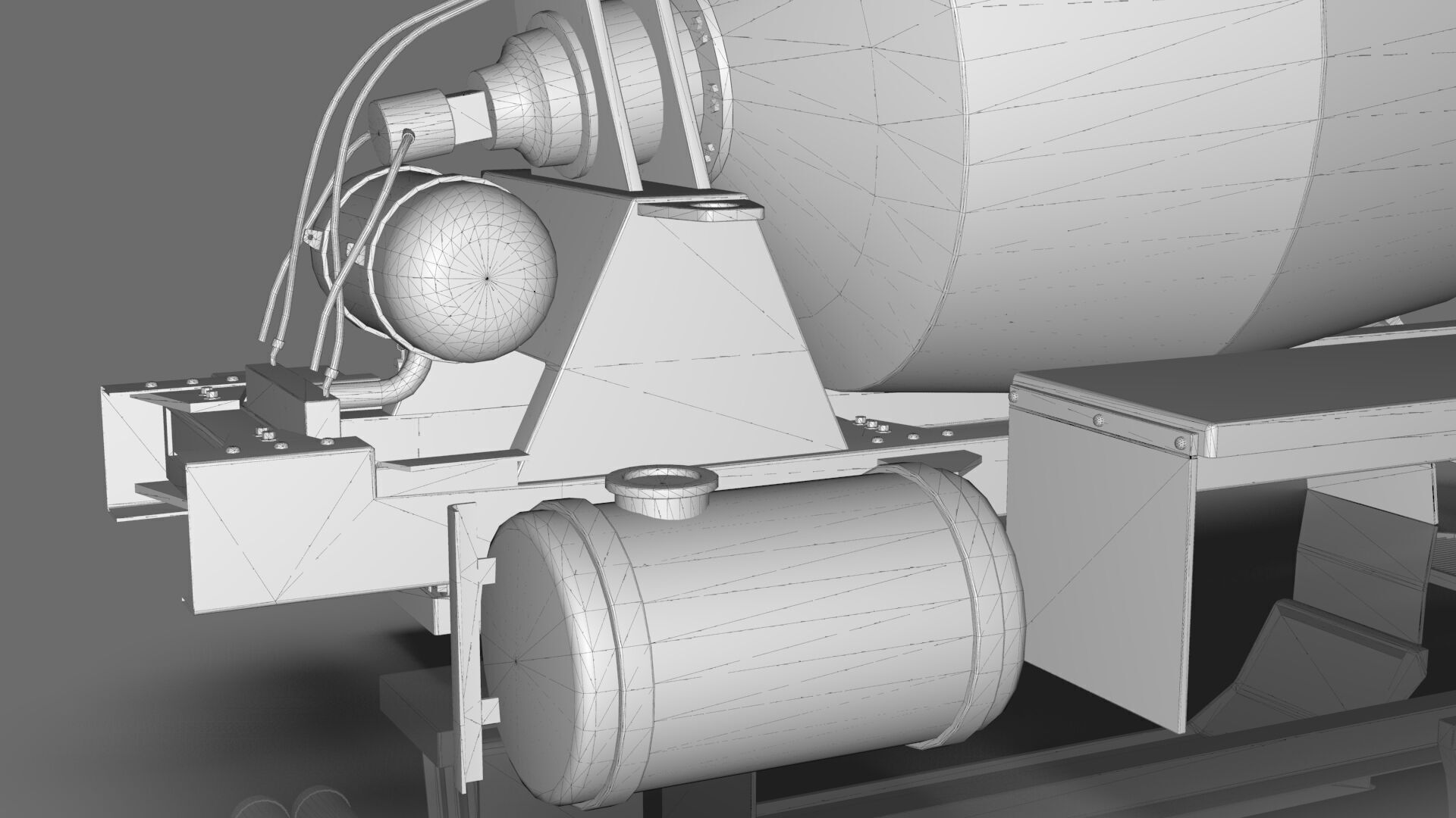 Beck Concrete Mixer Equipment 3D Model  BLENDER Low-poly 3D model_18