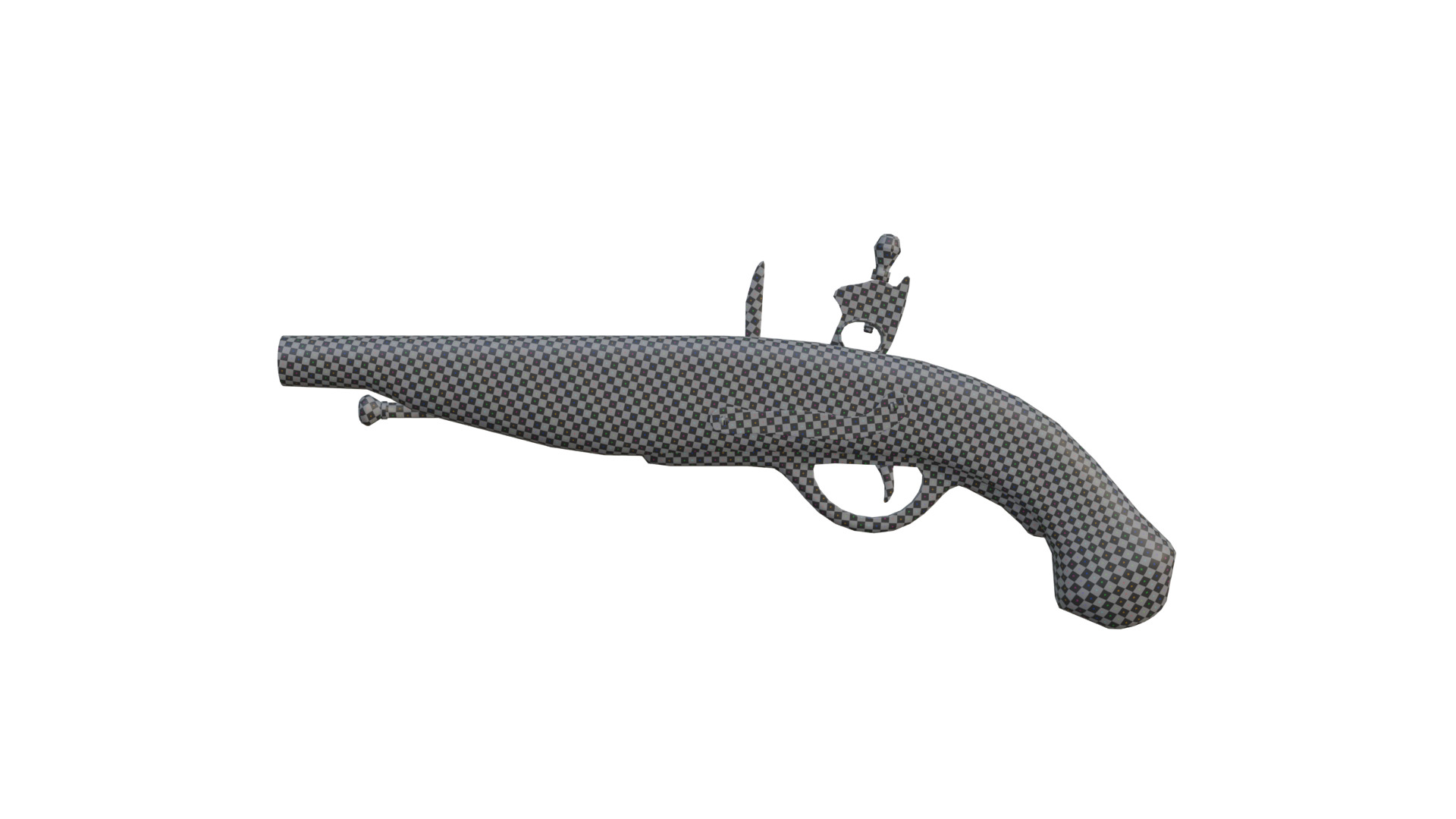 Pirate Gun Low-poly 3D model_9