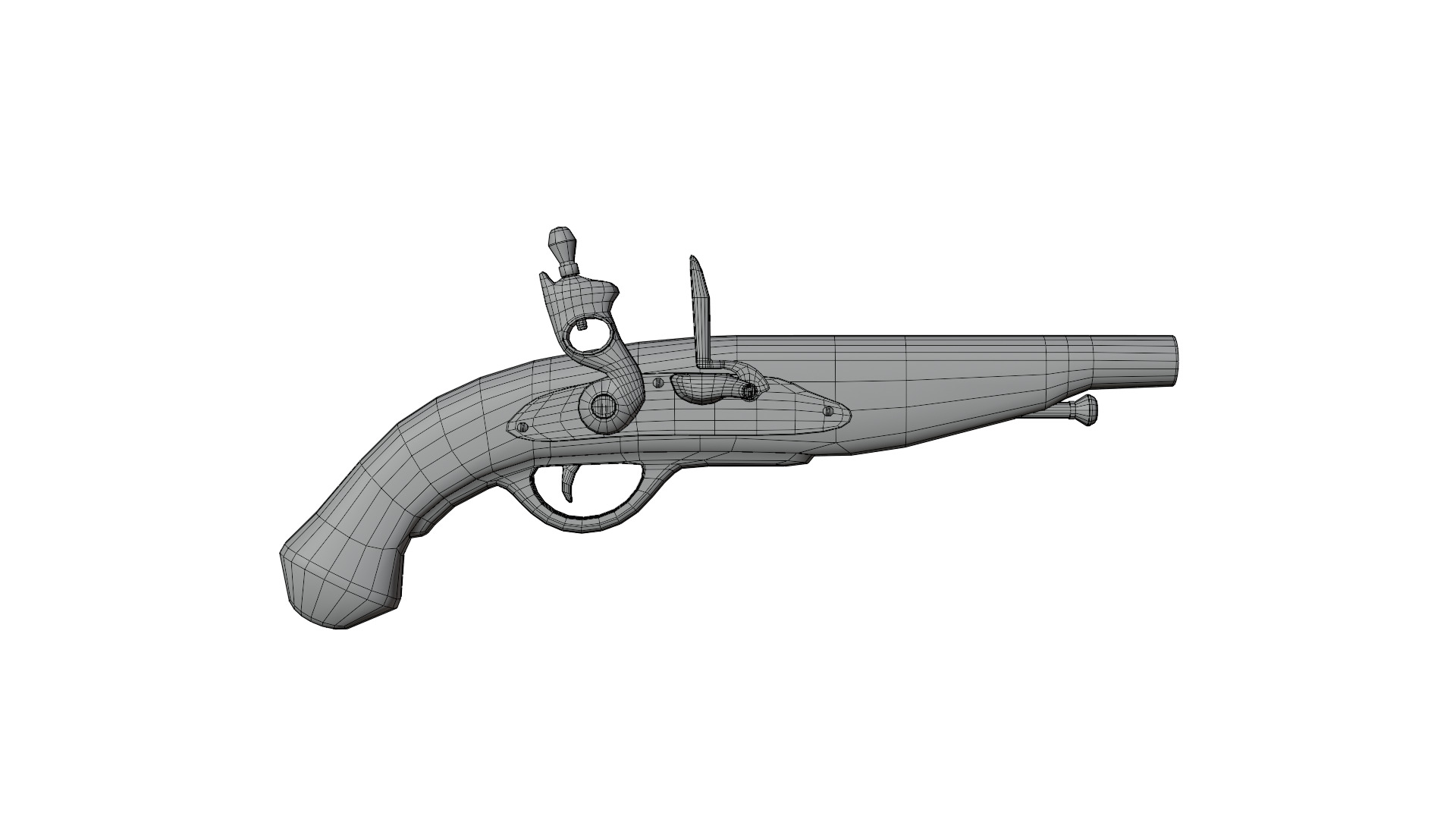 Pirate Gun Low-poly 3D model_6