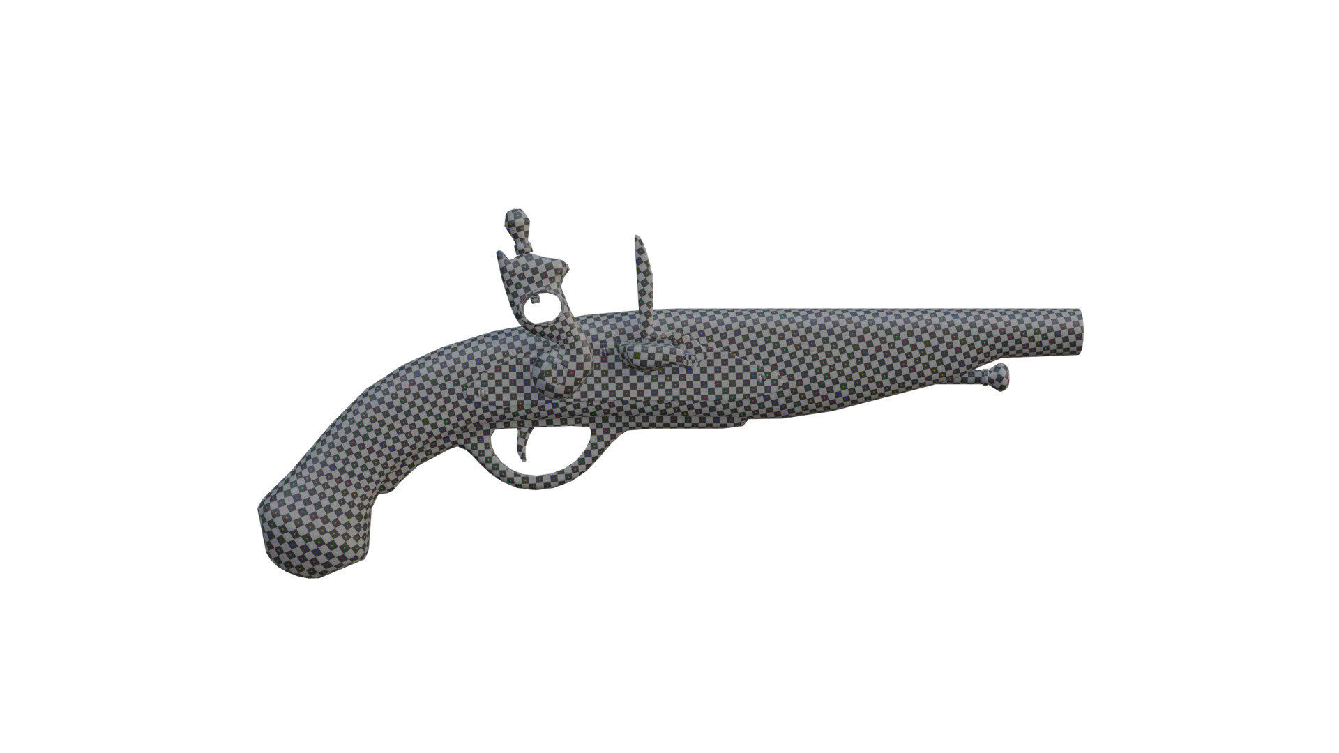 Pirate Gun Low-poly 3D model_8