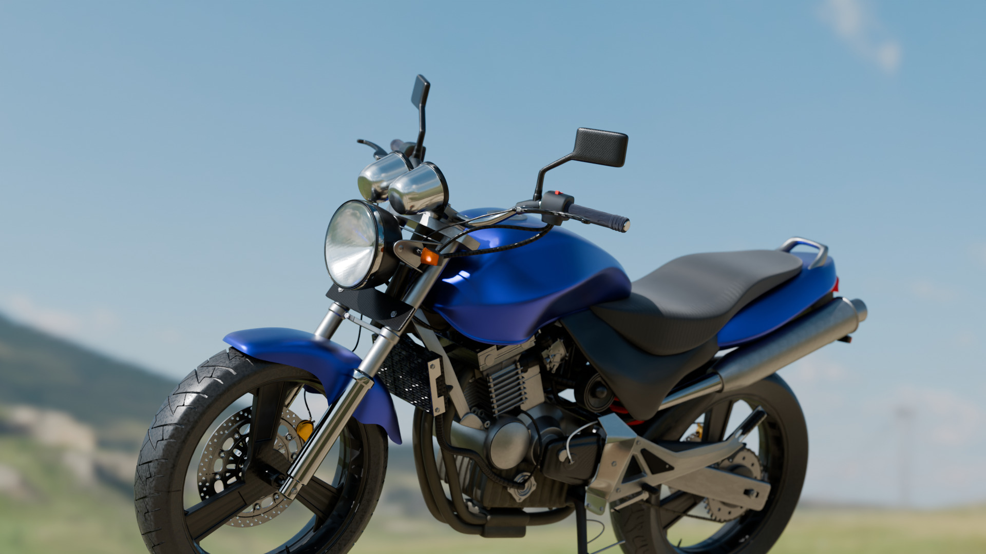 Honda Hornet 3D Model Realistic Motorcycle Model Low-poly 3D model_1