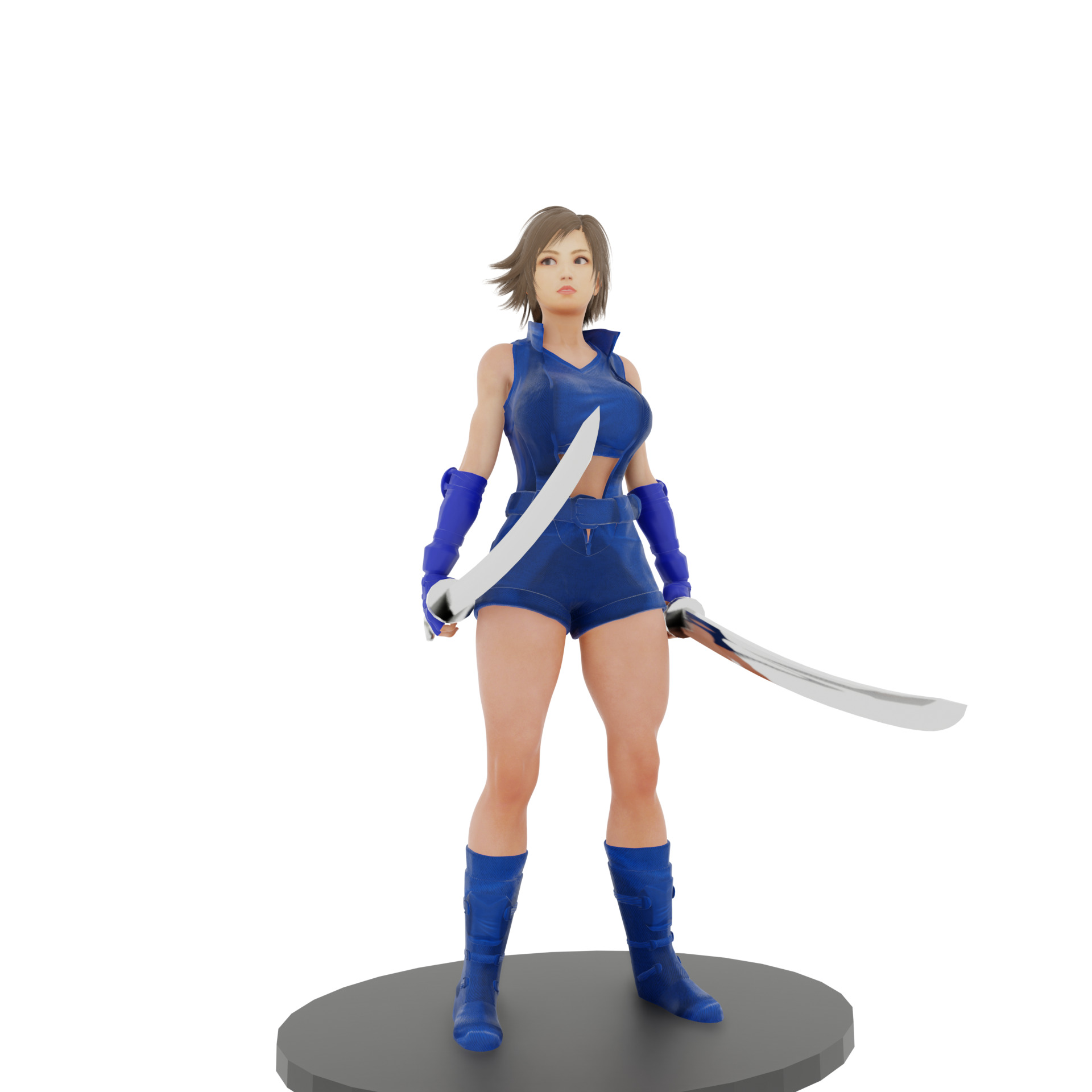 Chinese Modern Sword Fighter Woman 3D print model_4